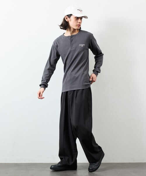 NAUTICA(ノーティカ)の「NAUTICA/ノーティカ Essentials タイトフィット L/S ヘンリーネック ピグメントTシャツ(Tシャツ/カットソー・メンズ・チャコールグレー/ネイビー/オリーブ・SMALL/MEDIUM/LARGE)」の7枚目の写真