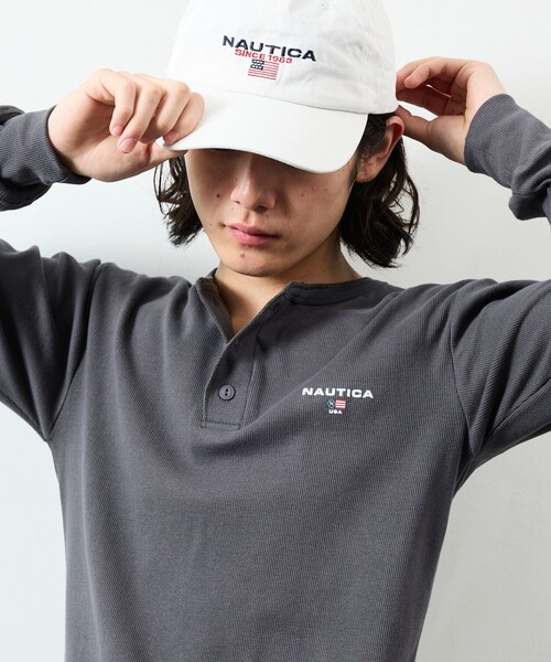 NAUTICA(ノーティカ)の「NAUTICA/ノーティカ Essentials タイトフィット L/S ヘンリーネック ピグメントTシャツ(Tシャツ/カットソー・メンズ・チャコールグレー/ネイビー/オリーブ・SMALL/MEDIUM/LARGE)」の11枚目の写真