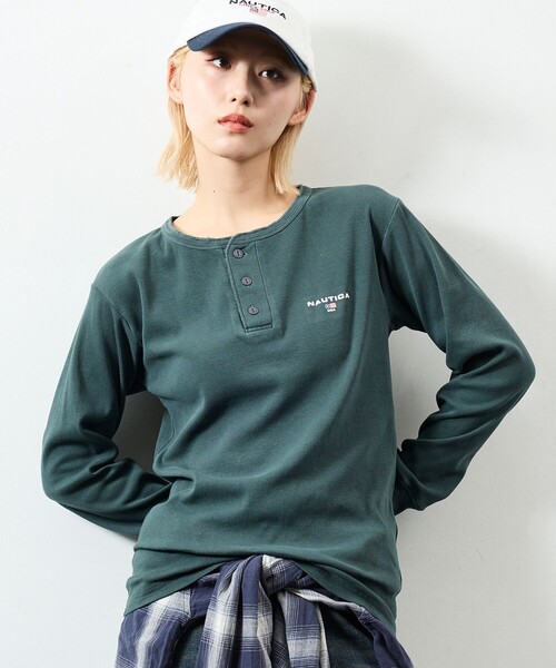 NAUTICA(ノーティカ)の「NAUTICA/ノーティカ Essentials タイトフィット L/S ヘンリーネック ピグメントTシャツ(Tシャツ/カットソー・メンズ・チャコールグレー/ネイビー/オリーブ・SMALL/MEDIUM/LARGE)」の15枚目の写真
