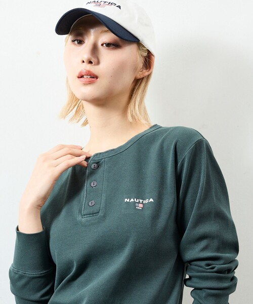 NAUTICA(ノーティカ)の「NAUTICA/ノーティカ Essentials タイトフィット L/S ヘンリーネック ピグメントTシャツ(Tシャツ/カットソー・メンズ・チャコールグレー/ネイビー/オリーブ・SMALL/MEDIUM/LARGE)」の17枚目の写真