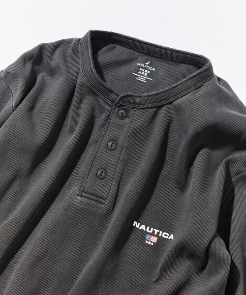 NAUTICA(ノーティカ)の「NAUTICA/ノーティカ Essentials タイトフィット L/S ヘンリーネック ピグメントTシャツ(Tシャツ/カットソー・メンズ・チャコールグレー/ネイビー/オリーブ・SMALL/MEDIUM/LARGE)」の18枚目の写真