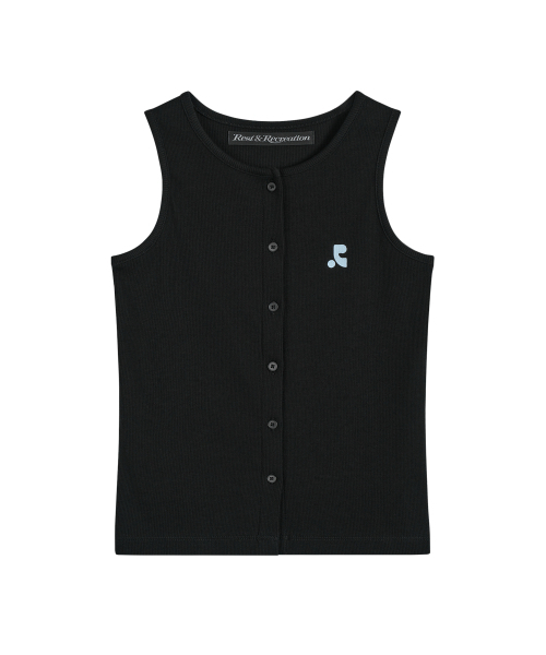 Rest&Recreation(レストアンドレクリエーション)の「SLEEVELESS CARDIGAN - BLACK(Tシャツ/カットソー・レディース・その他・ONE)」の1枚目の写真