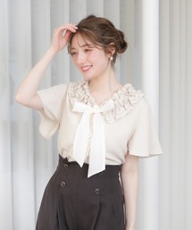 ピンクベージュ」に該当するシャツ/ブラウス（フリル）ファッション