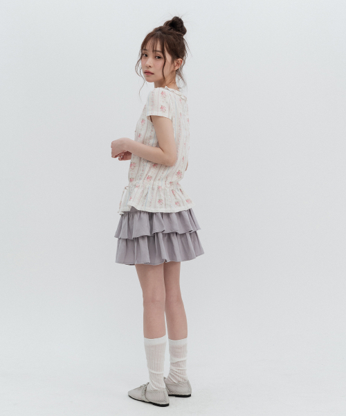 HIGH SCHOOL DISCO（ハイスクールディスコ）の「フリルネックパフスリーブブラウス（シャツ/ブラウス・レディース・その他・SMALL/MEDIUM）」の4枚目の写真