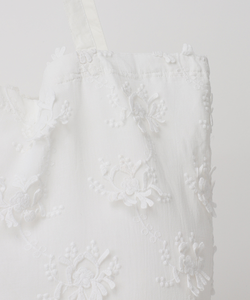 Spick & Span(スピックアンドスパン)の「《新色有り別注 / 追加》crinkle crinkle crinkle 3D embroidery TOTE*Re(トートバッグ・レディース・ホワイト/ブラック・FREE)」の3枚目の写真