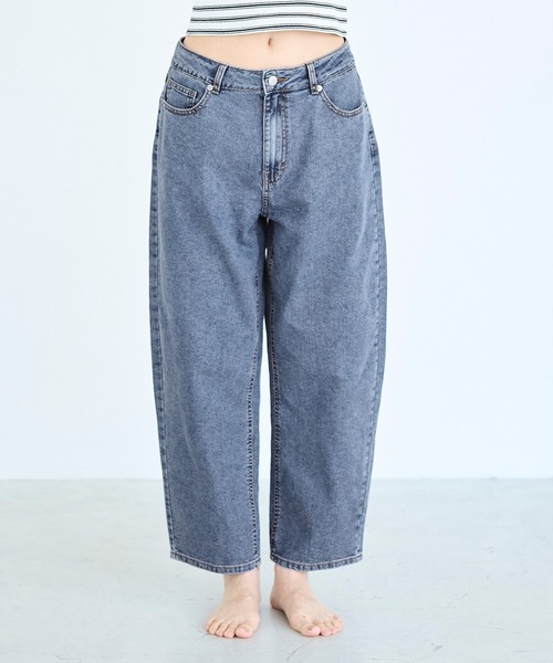 coca(coca)(コカ)の「サマーデニムカーブパンツ(デニムパンツ・レディース・ブルー/ダークブルー・M/S/L)」の1枚目の写真