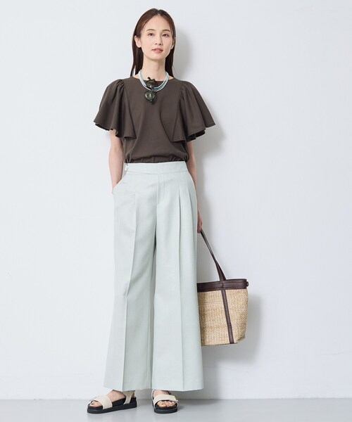 Reflect(リフレクト)の「【UVカット/接触冷感/吸水速乾】フレアスリーブトップス(Tシャツ/カットソー・レディース・ダークブラウン/ネイビー/ホワイト/ライトイエロー系・09/11/13)」の20枚目の写真