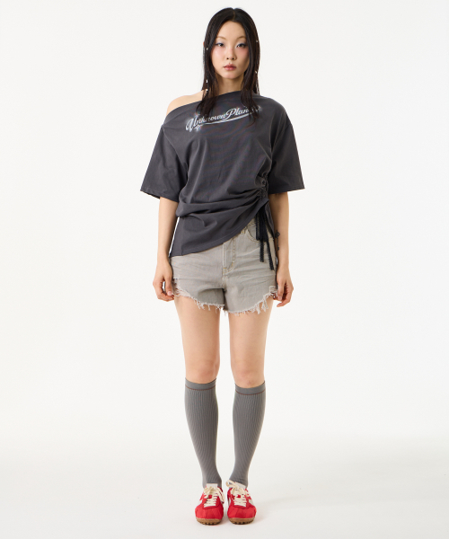 UNKNOWN PLANET(アンノウンプラネット)の「ヴィンテージダメージカットオフショーツグレー(その他パンツ・レディース・その他・SMALL/MEDIUM/LARGE)」の10枚目の写真