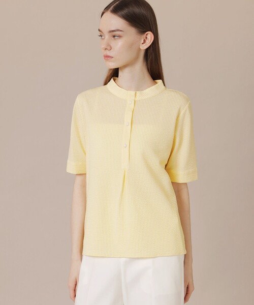 MACKINTOSH LONDON(マッキントッシュ ロンドン)の「【婦人画報6月号掲載】サッカージャージプルオーバー(Tシャツ/カットソー・レディース・ホワイト系その他/イエロー/ネイビー・38)」の3枚目の写真