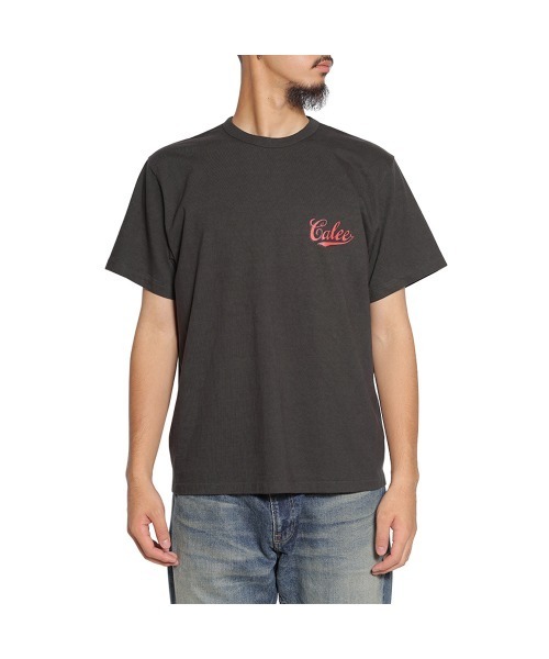 CALEE(キャリー)の「BINDER NECK B.L EMBLEM LOGO VINTAGE TEE <NATURALLY PAINT DESIGN>(Tシャツ/カットソー・メンズ・ライトブルー/ホワイト/ブラック・MEDIUM/LARGE)」の1枚目の写真