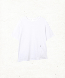 DD asym side rib tee (WHITE)