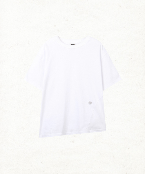 DANDEL(ダンデル)の「DD asym side rib tee (WHITE)(Tシャツ/カットソー・レディース・その他・1/2)」の1枚目の写真