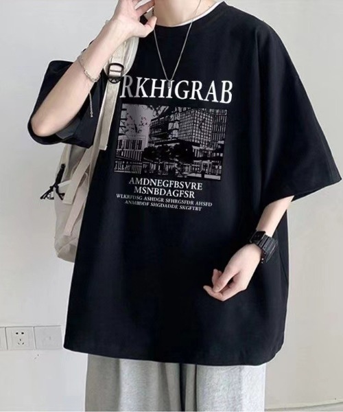 link lot（リンクロット）の「スクラッチ フォトグラフィック ビッグT（Tシャツ/カットソー・メンズ・ホワイト/ブラック/ライトグレー・M/L）」の5枚目の写真