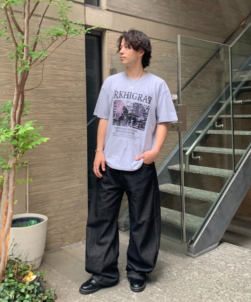 link lot（リンクロット）の「スクラッチ フォトグラフィック ビッグT（Tシャツ/カットソー・メンズ・ホワイト/ブラック/ライトグレー・M/L）」の15枚目の写真
