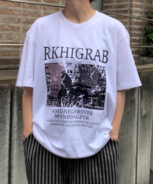 link lot（リンクロット）の「スクラッチ フォトグラフィック ビッグT（Tシャツ/カットソー・メンズ・ホワイト/ブラック/ライトグレー・M/L）」の11枚目の写真