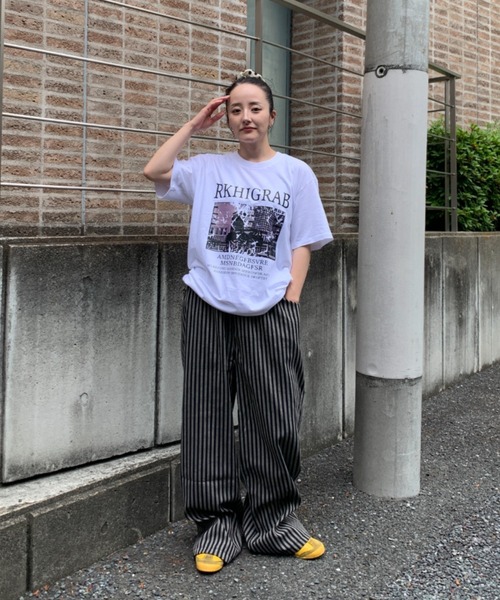 link lot（リンクロット）の「スクラッチ フォトグラフィック ビッグT（Tシャツ/カットソー・メンズ・ホワイト/ブラック/ライトグレー・M/L）」の13枚目の写真