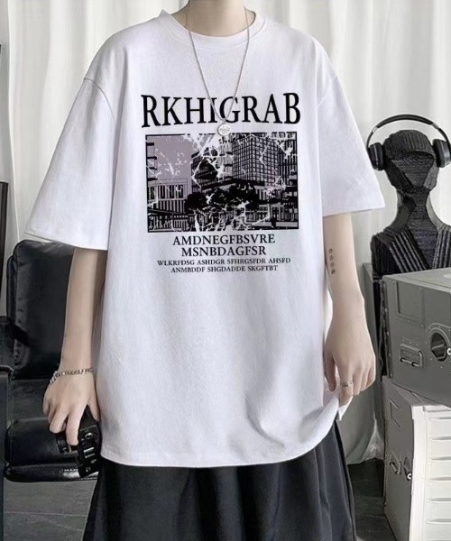link lot（リンクロット）の「スクラッチ フォトグラフィック ビッグT（Tシャツ/カットソー・メンズ・ホワイト/ブラック/ライトグレー・M/L）」の16枚目の写真