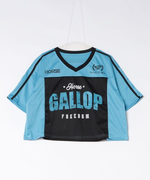 WESTSEA(ウエストシー)の「ヴィンテージライク メッシュゲームシャツ クロップド丈 Vネック ユニフォームTEE 半袖 レディース(Tシャツ/カットソー・レディース・ブルー/ネイビー/ピンク/イエロー・FREE)」の17枚目の写真
