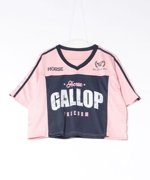 WESTSEA(ウエストシー)の「ヴィンテージライク メッシュゲームシャツ クロップド丈 Vネック ユニフォームTEE 半袖 レディース(Tシャツ/カットソー・レディース・ブルー/ネイビー/ピンク/イエロー・FREE)」の15枚目の写真