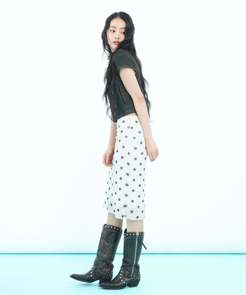 sedacle girl(セダクルガール)の「ドットミディスカート(スカート・レディース・オフホワイト/ダークブラウン・MEDIUM/SMALL)」の16枚目の写真