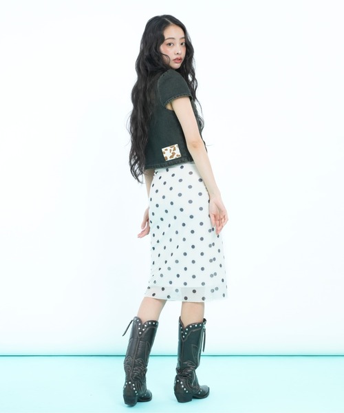 sedacle girl(セダクルガール)の「ドットミディスカート(スカート・レディース・オフホワイト/ダークブラウン・MEDIUM/SMALL)」の3枚目の写真