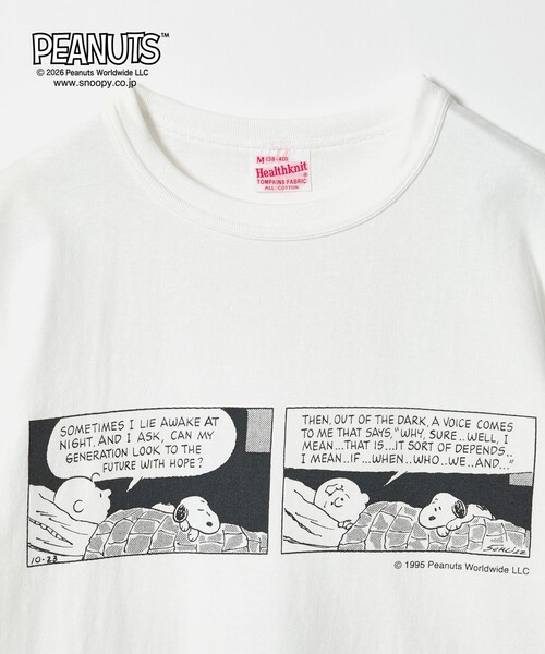 Healthknit(ヘルスニット)の「【別注】<Healthknit>PEANUT ショートスリーブ Tシャツ(Tシャツ/カットソー・レディース・ホワイト/ネイビー/ブラック・FREE)」の1枚目の写真