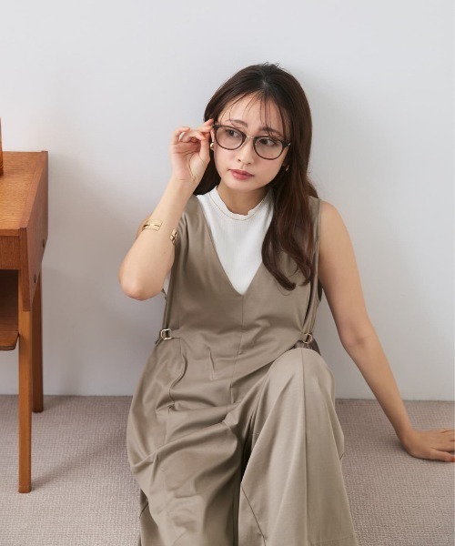 COHINA(コヒナ)の「【接触冷感】サイドベルトカットオールインワン 【低身長・小柄女性】(つなぎ/オールインワン・レディース・ブラック/グレイッシュベージュ・SHORT/REGULAR)」の20枚目の写真