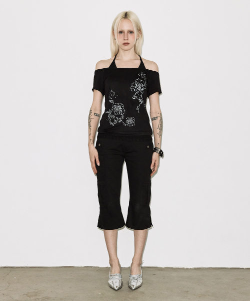 FANCY CLUB（ファンシークラブ）の「ロジホルターハーフショルダートップ（ブラック）F26QB136（Tシャツ/カットソー・レディース・その他・ONE）」の4枚目の写真
