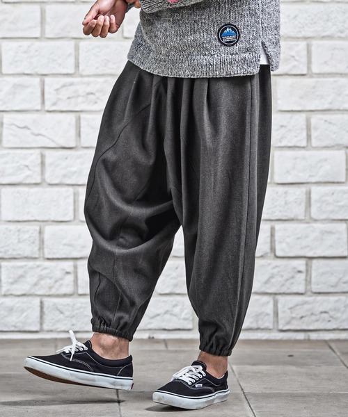 mp15178-Brushed Slacks Fabric Sarouel Jogger Pants サルエル