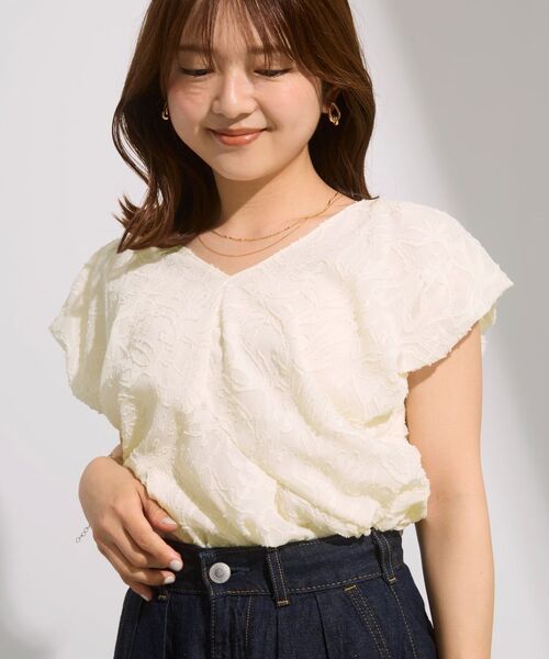COHINA(コヒナ)の「2wayシアージャカードドレープブラウス 【低身長・小柄女性】(シャツ/ブラウス・レディース・ブラック/ピンク/アイボリー・ONE SIZE)」の7枚目の写真