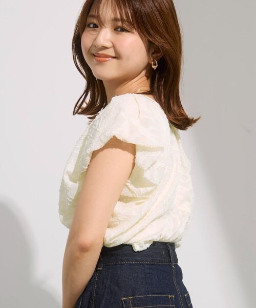 COHINA(コヒナ)の「2wayシアージャカードドレープブラウス 【低身長・小柄女性】(シャツ/ブラウス・レディース・ブラック/ピンク/アイボリー・ONE SIZE)」の8枚目の写真