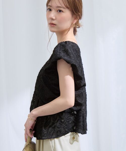 COHINA(コヒナ)の「2wayシアージャカードドレープブラウス 【低身長・小柄女性】(シャツ/ブラウス・レディース・ブラック/ピンク/アイボリー・ONE SIZE)」の15枚目の写真