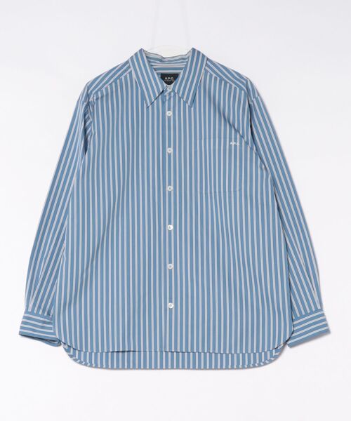 A.P.C.(アーペーセー)の「CHEMISE MALO LOGO(シャツ/ブラウス・メンズ・ライトグレー/アッシュグレー/ライトブルー/スカイブルー・S/M/L/XL)」の1枚目の写真