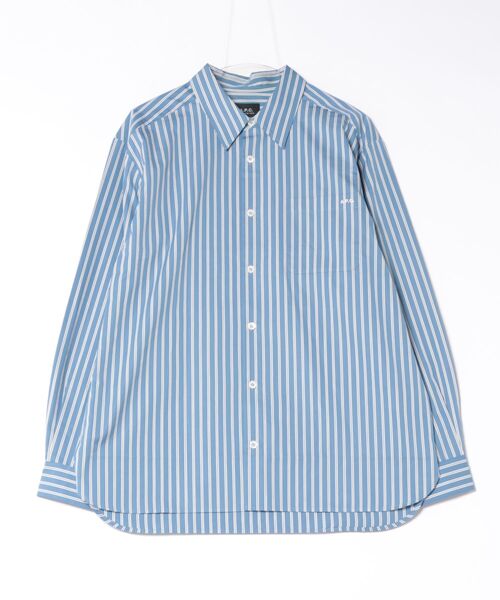 A.P.C.(アーペーセー)の「CHEMISE MALO LOGO(シャツ/ブラウス・メンズ・ライトグレー/アッシュグレー/ライトブルー/スカイブルー・S/M/L/XL)」の2枚目の写真