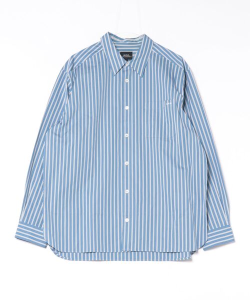 A.P.C.(アーペーセー)の「CHEMISE MALO LOGO(シャツ/ブラウス・メンズ・ライトグレー/アッシュグレー/ライトブルー/スカイブルー・S/M/L/XL)」の3枚目の写真