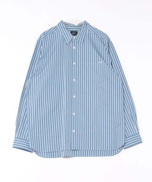 A.P.C.(アーペーセー)の「CHEMISE MALO LOGO(シャツ/ブラウス・メンズ・ライトグレー/アッシュグレー/ライトブルー/スカイブルー・S/M/L/XL)」の4枚目の写真