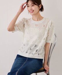 ラメジャガードフリンジプルオーバー
