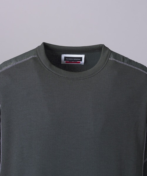 MAISON SPECIAL(メゾンスペシャル)の「《UNISEX》Different Materials Docking Prime-Over Dry Waffle T-shirt/異素材ドッキングプライムオーバードライワッフルTシャツ【MAISON SPECIAL/メゾンスペシャル】(Tシャツ/カットソー・メンズ・ブラック/ブルー/ライトグレー・2/1/0)」の11枚目の写真