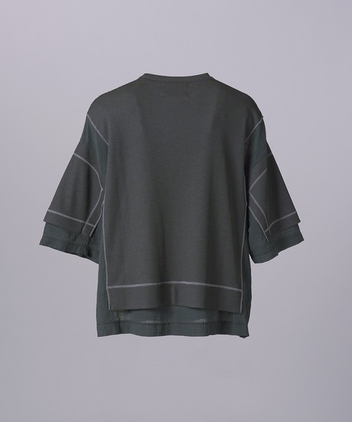 MAISON SPECIAL(メゾンスペシャル)の「《UNISEX》Different Materials Docking Prime-Over Dry Waffle T-shirt/異素材ドッキングプライムオーバードライワッフルTシャツ【MAISON SPECIAL/メゾンスペシャル】(Tシャツ/カットソー・メンズ・ブラック/ブルー/ライトグレー・2/1/0)」の10枚目の写真