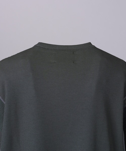 MAISON SPECIAL(メゾンスペシャル)の「《UNISEX》Different Materials Docking Prime-Over Dry Waffle T-shirt/異素材ドッキングプライムオーバードライワッフルTシャツ【MAISON SPECIAL/メゾンスペシャル】(Tシャツ/カットソー・メンズ・ブラック/ブルー/ライトグレー・2/1/0)」の13枚目の写真
