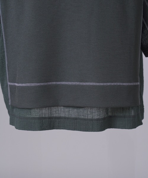 MAISON SPECIAL(メゾンスペシャル)の「《UNISEX》Different Materials Docking Prime-Over Dry Waffle T-shirt/異素材ドッキングプライムオーバードライワッフルTシャツ【MAISON SPECIAL/メゾンスペシャル】(Tシャツ/カットソー・メンズ・ブラック/ブルー/ライトグレー・2/1/0)」の14枚目の写真