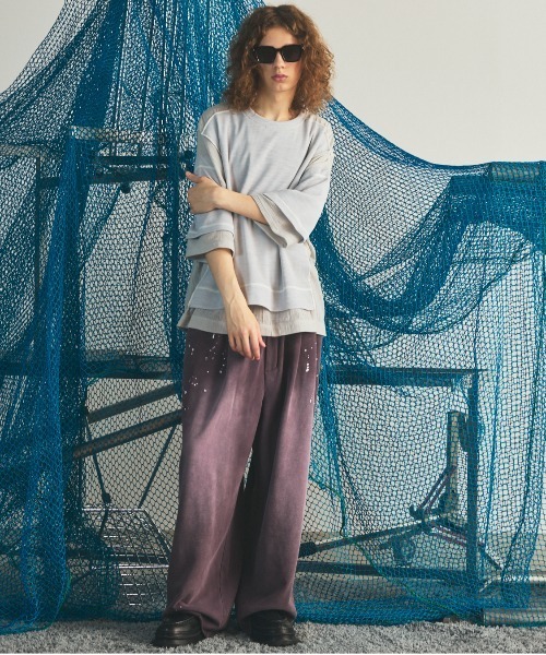 MAISON SPECIAL(メゾンスペシャル)の「《UNISEX》Different Materials Docking Prime-Over Dry Waffle T-shirt/異素材ドッキングプライムオーバードライワッフルTシャツ【MAISON SPECIAL/メゾンスペシャル】(Tシャツ/カットソー・メンズ・ブラック/ブルー/ライトグレー・2/1/0)」の16枚目の写真