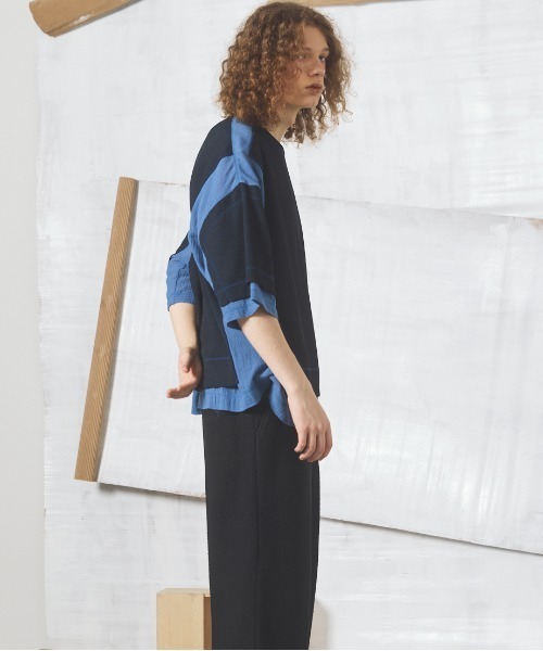 MAISON SPECIAL(メゾンスペシャル)の「《UNISEX》Different Materials Docking Prime-Over Dry Waffle T-shirt/異素材ドッキングプライムオーバードライワッフルTシャツ【MAISON SPECIAL/メゾンスペシャル】(Tシャツ/カットソー・メンズ・ブラック/ブルー/ライトグレー・2/1/0)」の18枚目の写真