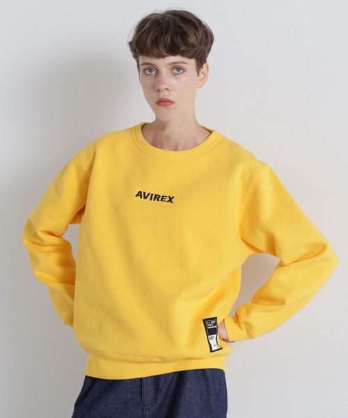 AVIREX(アヴィレックス)の「【WEB&DEPOT限定】LOGO CREW SWEAT(スウェット・レディース・ライトグレー/ベージュ/ブラック/バーガンディー/オリーブ/イエロー・F)」の5枚目の写真