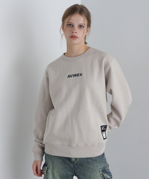 AVIREX(アヴィレックス)の「【WEB&DEPOT限定】LOGO CREW SWEAT(スウェット・レディース・ライトグレー/ベージュ/ブラック/バーガンディー/オリーブ/イエロー・F)」の2枚目の写真