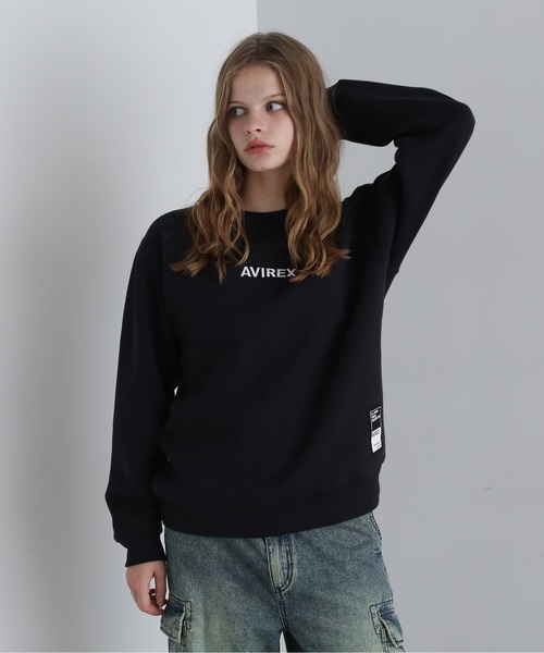 AVIREX(アヴィレックス)の「【WEB&DEPOT限定】LOGO CREW SWEAT(スウェット・レディース・ライトグレー/ベージュ/ブラック/バーガンディー/オリーブ/イエロー・F)」の7枚目の写真