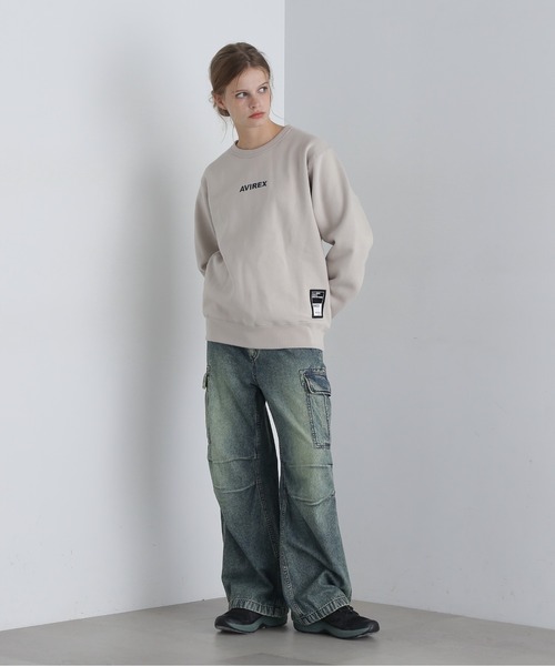 AVIREX(アヴィレックス)の「【WEB&DEPOT限定】LOGO CREW SWEAT(スウェット・レディース・ライトグレー/ベージュ/ブラック/バーガンディー/オリーブ/イエロー・F)」の15枚目の写真