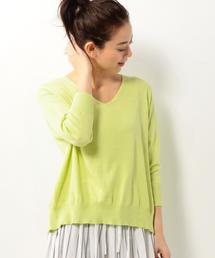 coen | コットンVネックプルオーバーニット(ニット/セーター)