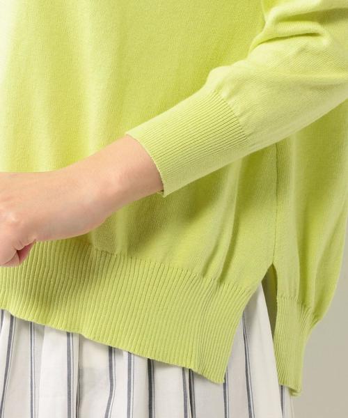 coen（コーエン）の「コットンVネックプルオーバーニット（ニット/セーター・レディース・ライトグレー/イエロー・MEDIUM/LARGE）」の5枚目の写真