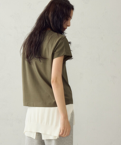 COMME CA ISM(コムサイズム)の「【接触冷感】アシンメトリータックTシャツ(Tシャツ/カットソー・レディース・チャコール/ホワイト/カーキ・MEDIUM/LARGE)」の21枚目の写真